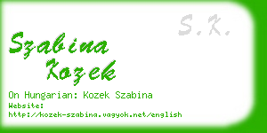 szabina kozek business card